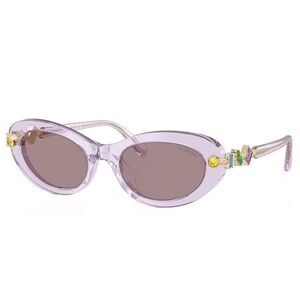 Swarovski SK 6042 1079LA Transparent Lilac Plastic Oval Sunglasses Purple Lens